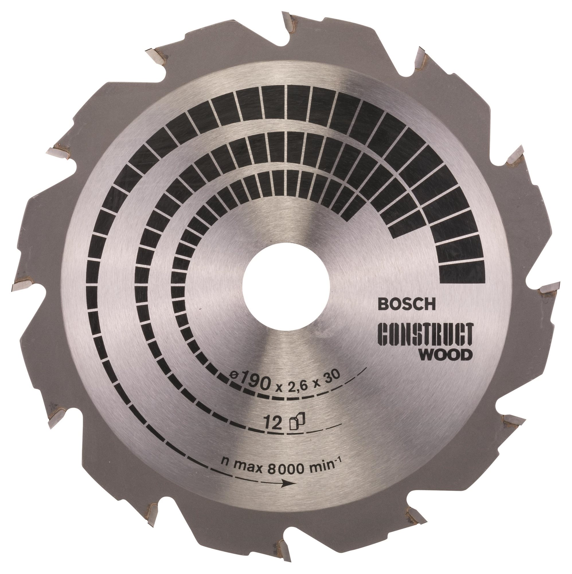 Bosch Pílový kotúč Construct Wood 190 × 30 × 2,6 mm; 12 2.608.640.633