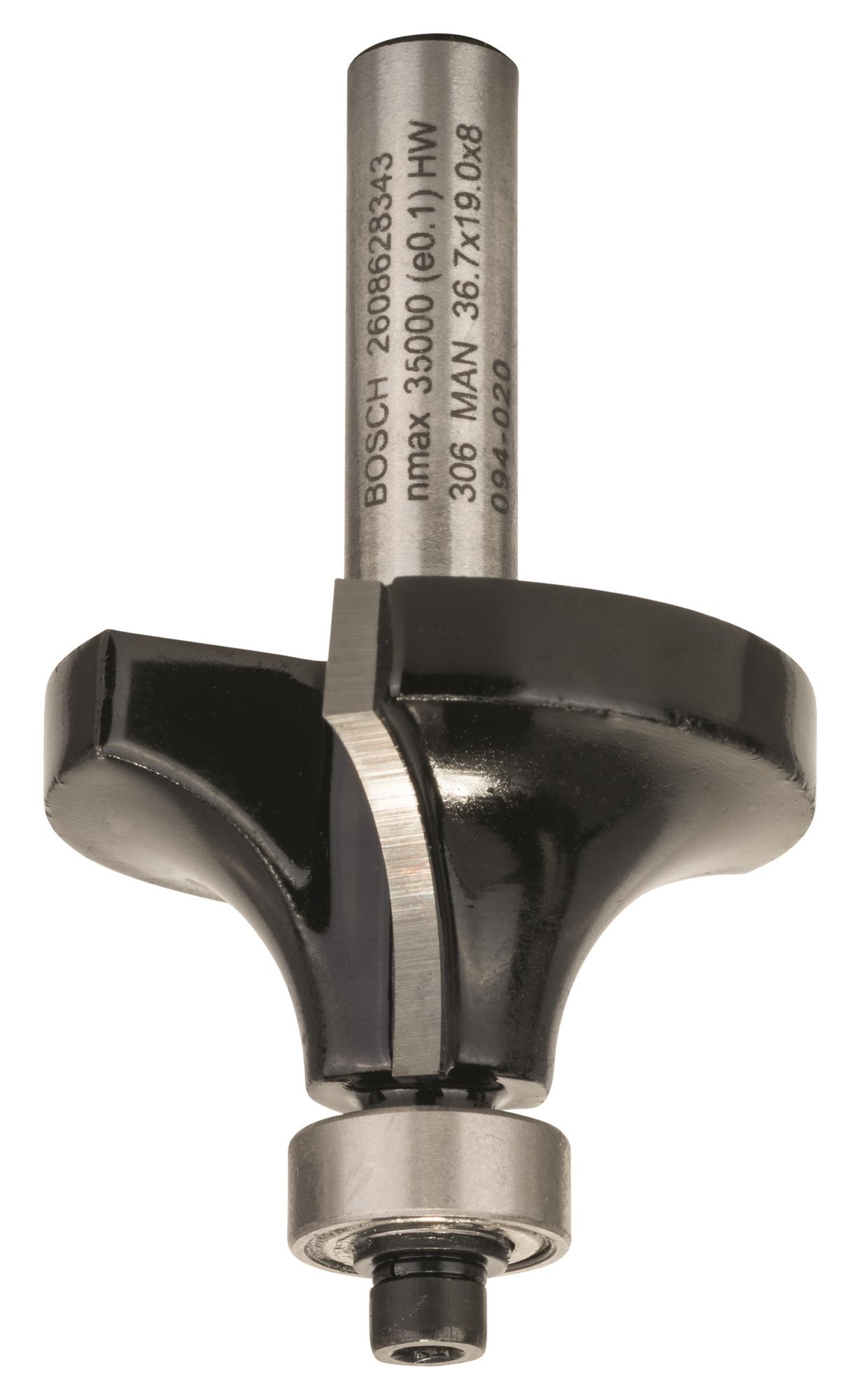 BOSCH Zaoblovacia fréza, 8 mm, R1 12 mm, L 19 mm, G 60 mm 2.608.628.343