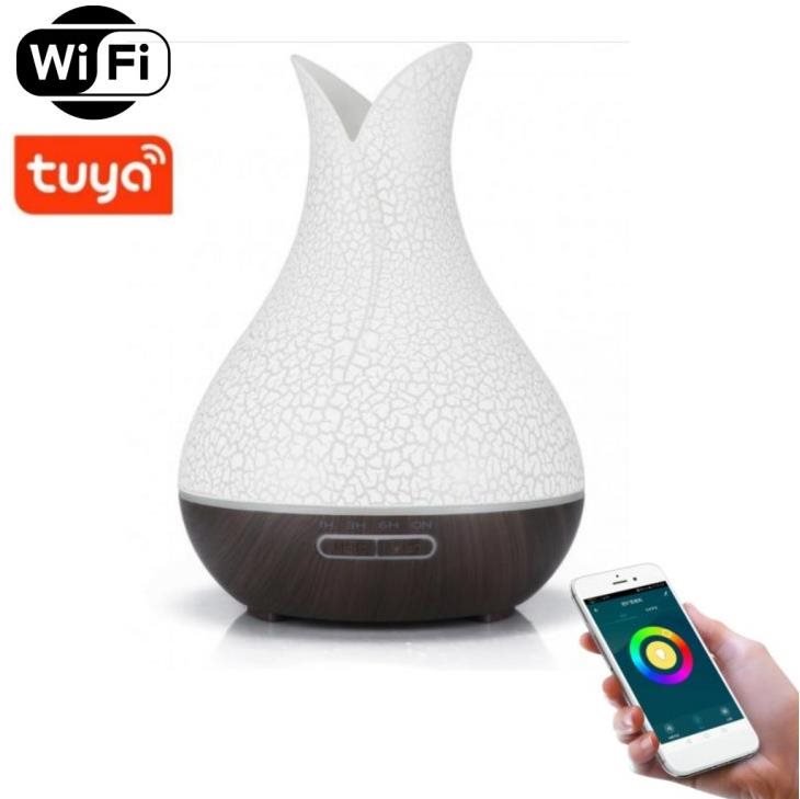 BOT Smart aróma difuzér B5 - biely a tmavohnedé drevo 400 ml