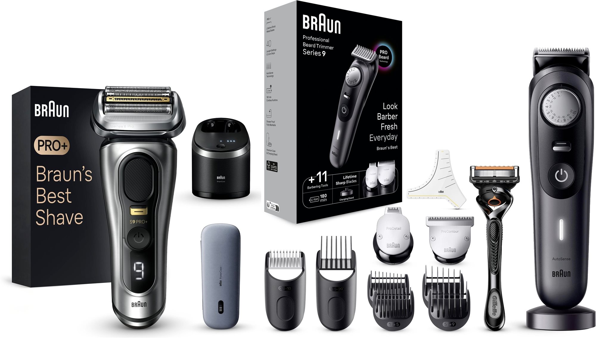 Braun Series 9 PRO+ Wet&Dry + zastrihávač Braun Series 9 BT9441