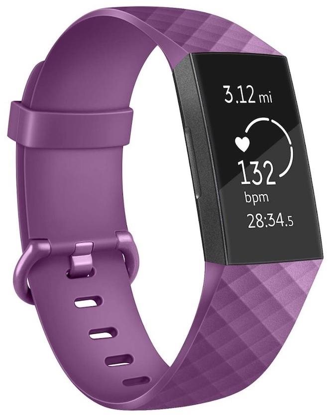 BStrap Silicone Diamond na Fitbit Charge 3/4 purple, veľkosť L