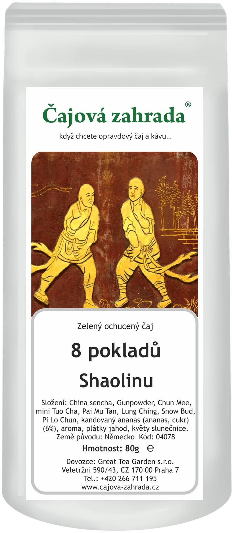 Čajová záhrada – 8 pokladov Shaolinu – zelený ochutený čaj, 80 g
