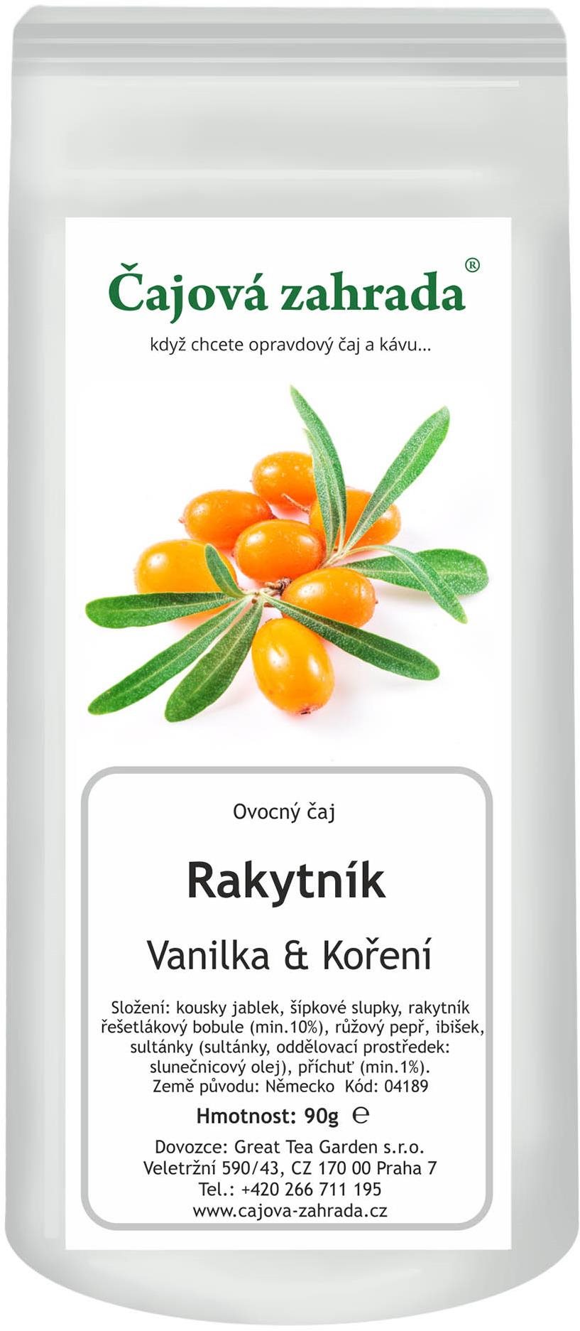Čajová záhrada – Rakytník & Vanilka & Korenie – ovocný čaj, 500 g