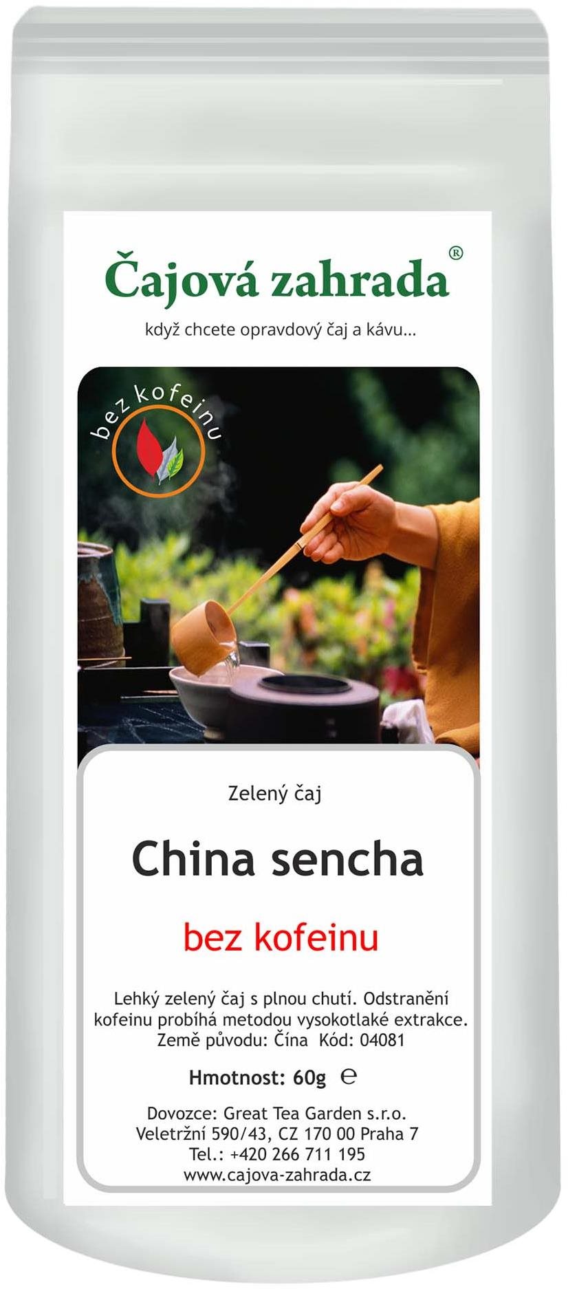 Čajová záhrada – China Sencha – zelený čaj bez kofeínu, 500 g
