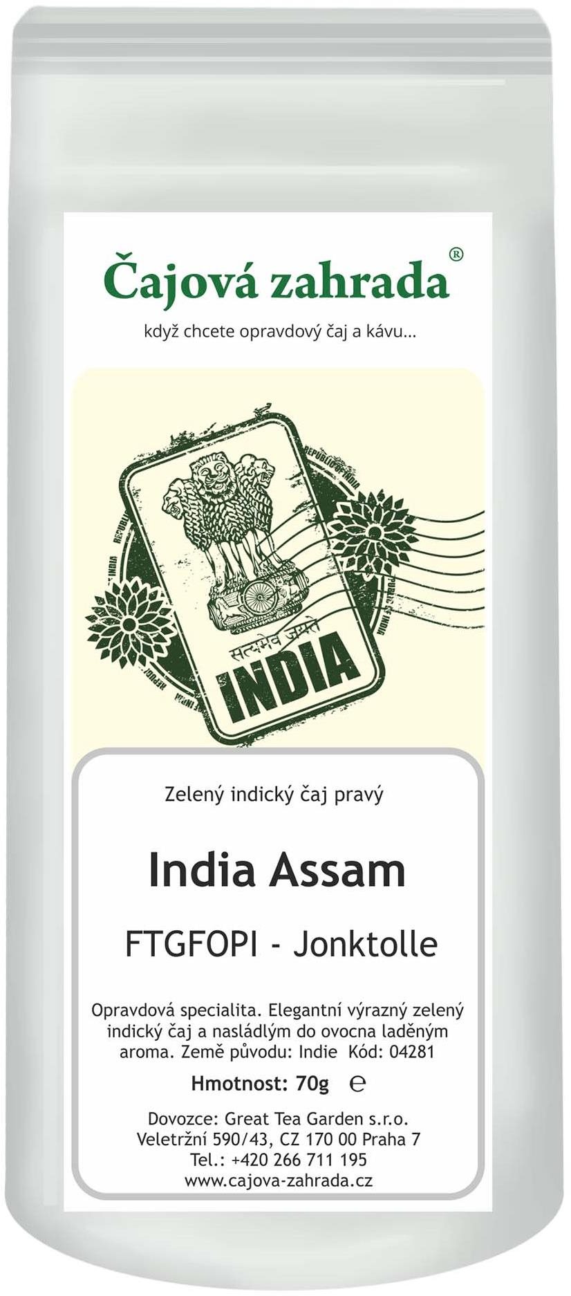 Čajová záhrada – India Assam FTGFOPI Joonktollee – zelený čaj, 500 g