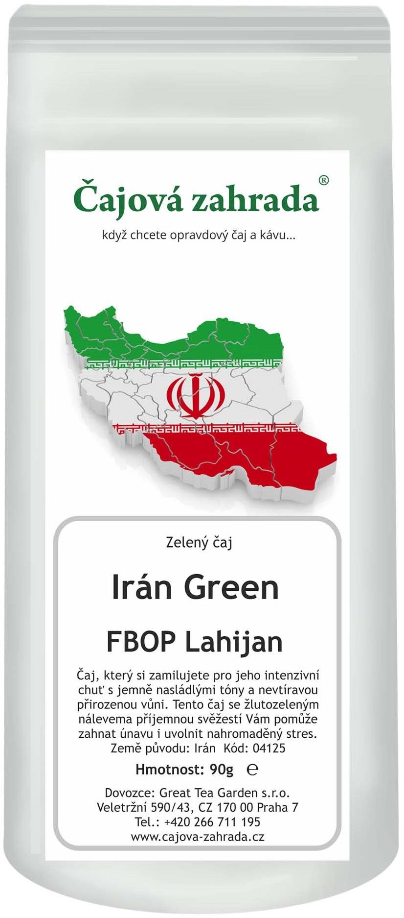 Čajová záhrada – Irán Green Lahijan FBOP – zelený čaj, 500 g