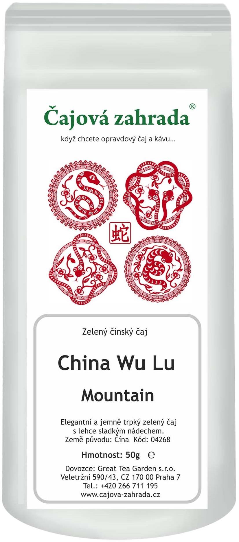 Čajová záhrada – China Wu Lu Mountain – zelený čaj, 500 g