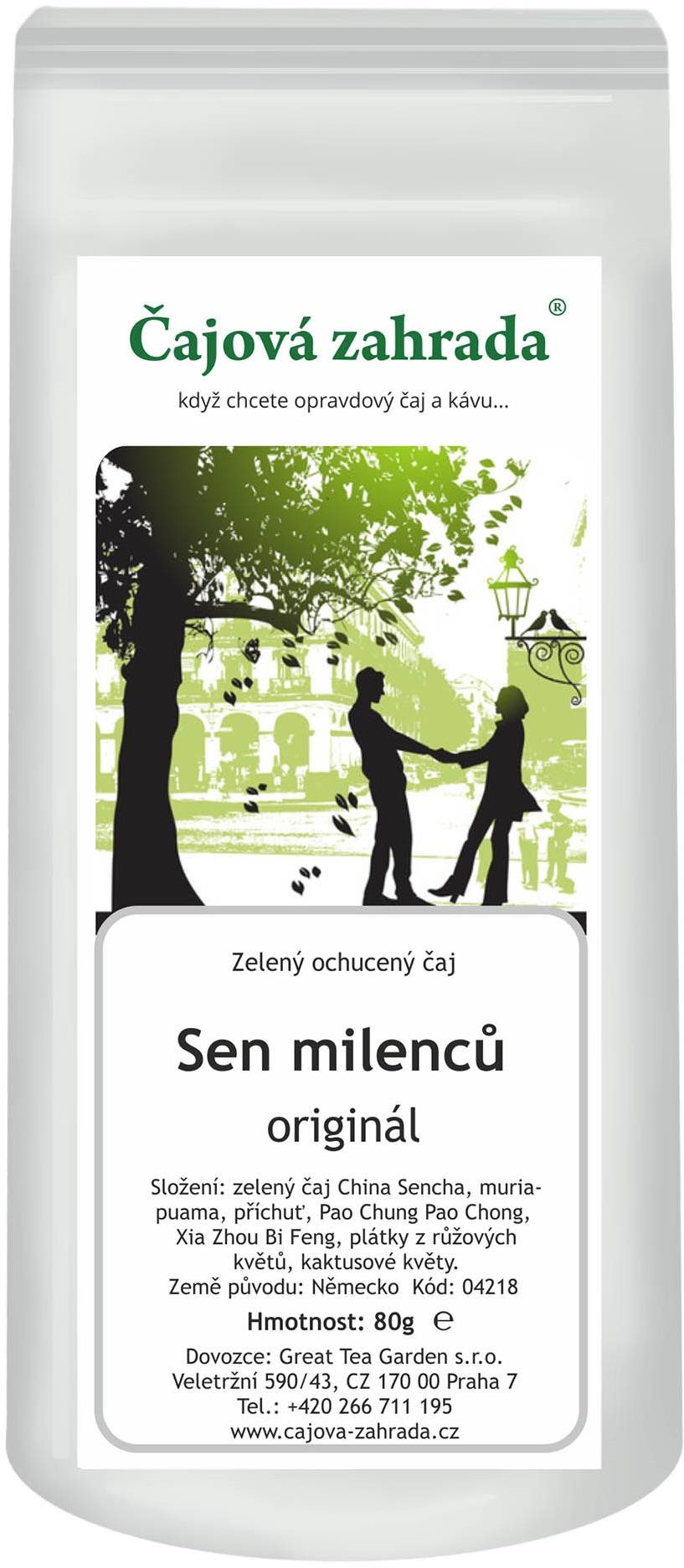 Čajová záhrada – Sen milencov – zelený ochutený čaj, 80 g
