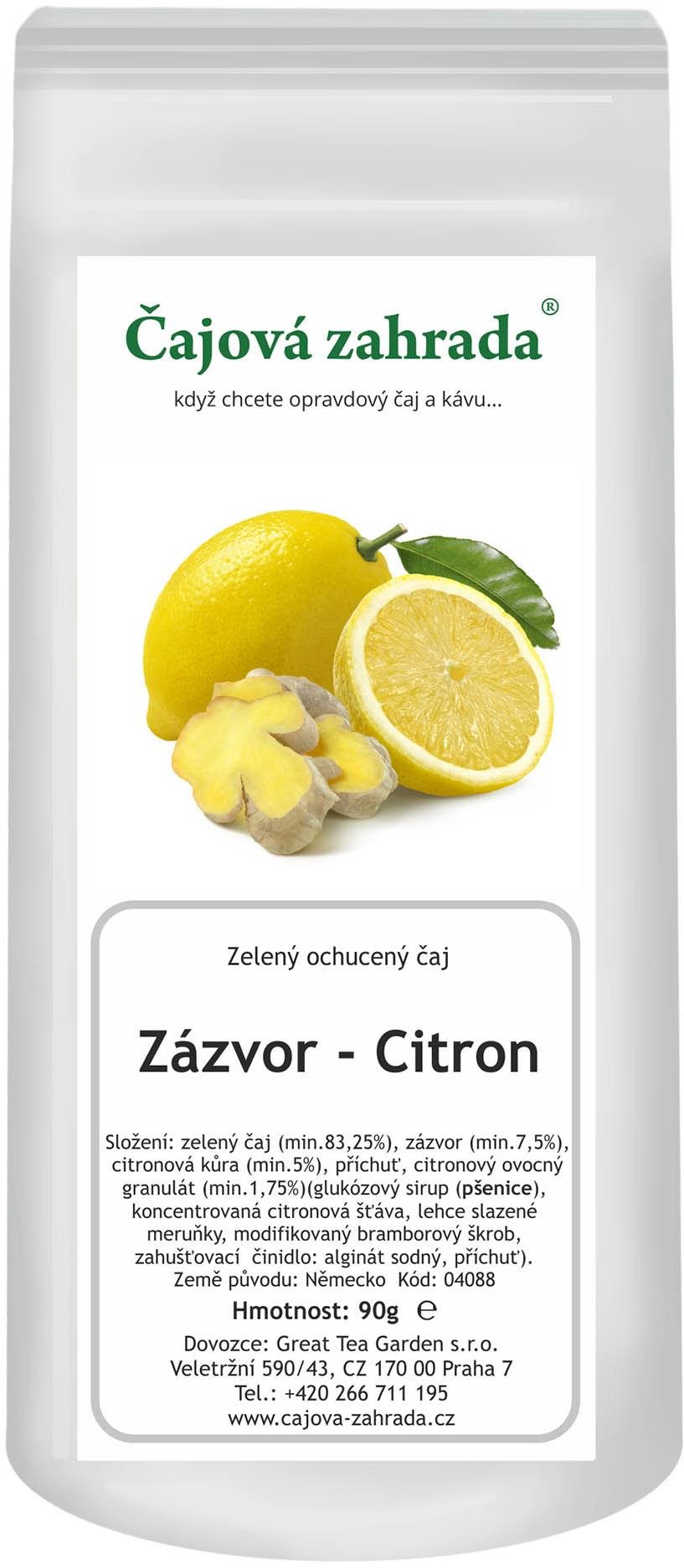 Čajová záhrada – Zázvor & Citrón – zelený ochutený čaj, 500 g