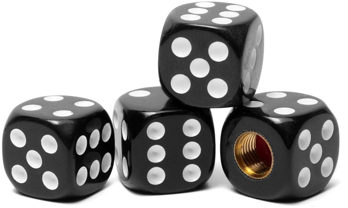Escape6 Čiapočky na ventily hracie kocky čierne, 4 ks