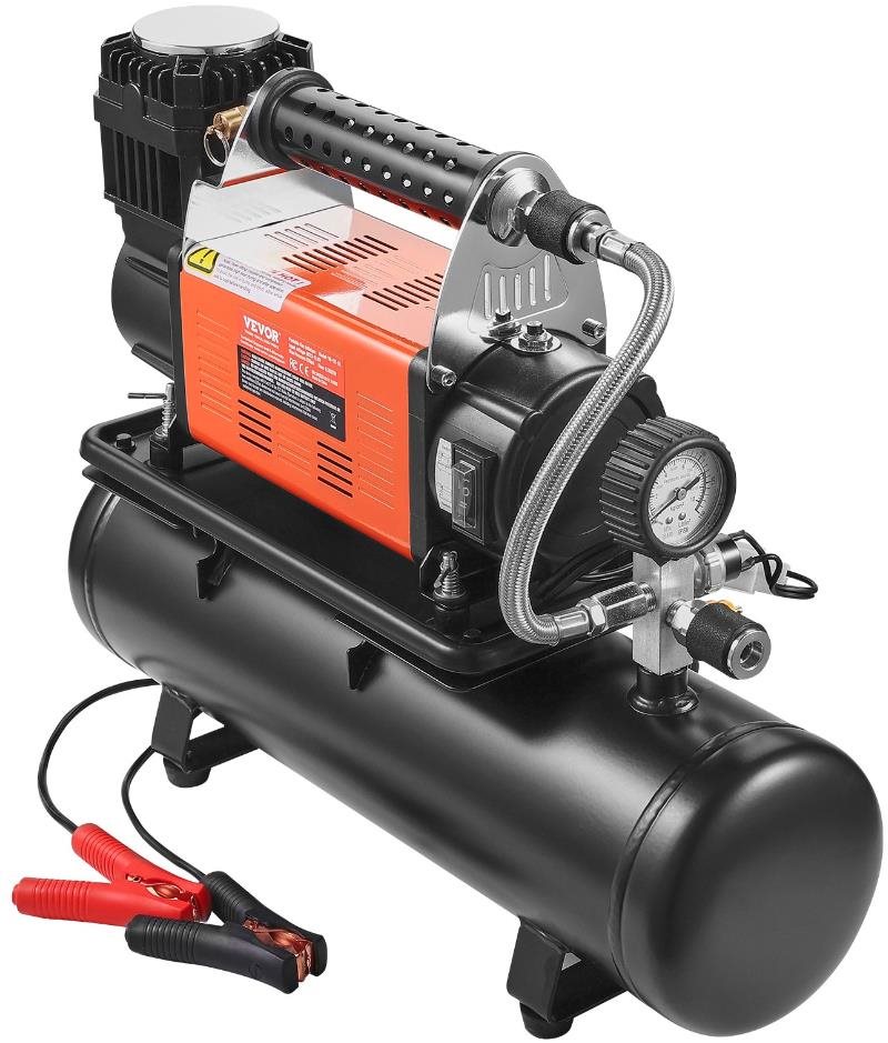 VEVOR 12V Ťažký vzduchový kompresor, 6 l nádrž 6.3 5CFM, hustilka pneumatík MAX 150 PSI/10,3 bar