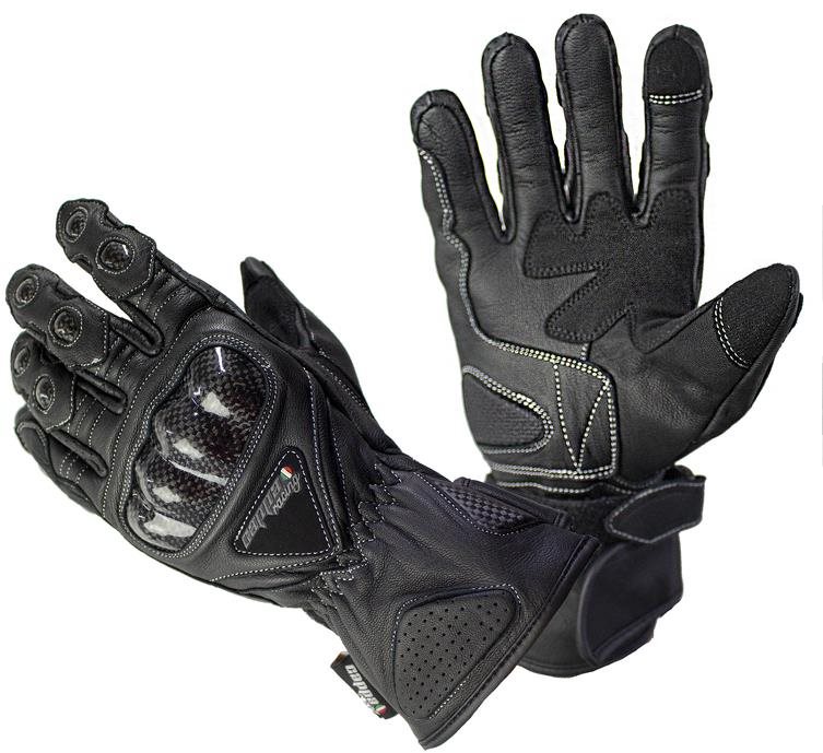 Cappa Rukavice moto Cap kožené dlhé čierne 3 XL