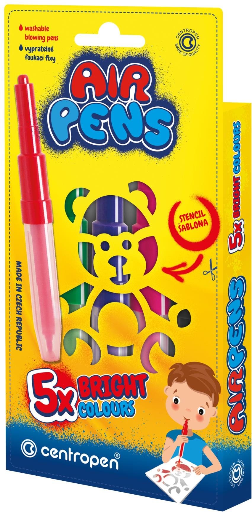 CENTROPEN Air Pens 1500, fúkacie, bright colours, balenie 5 ks