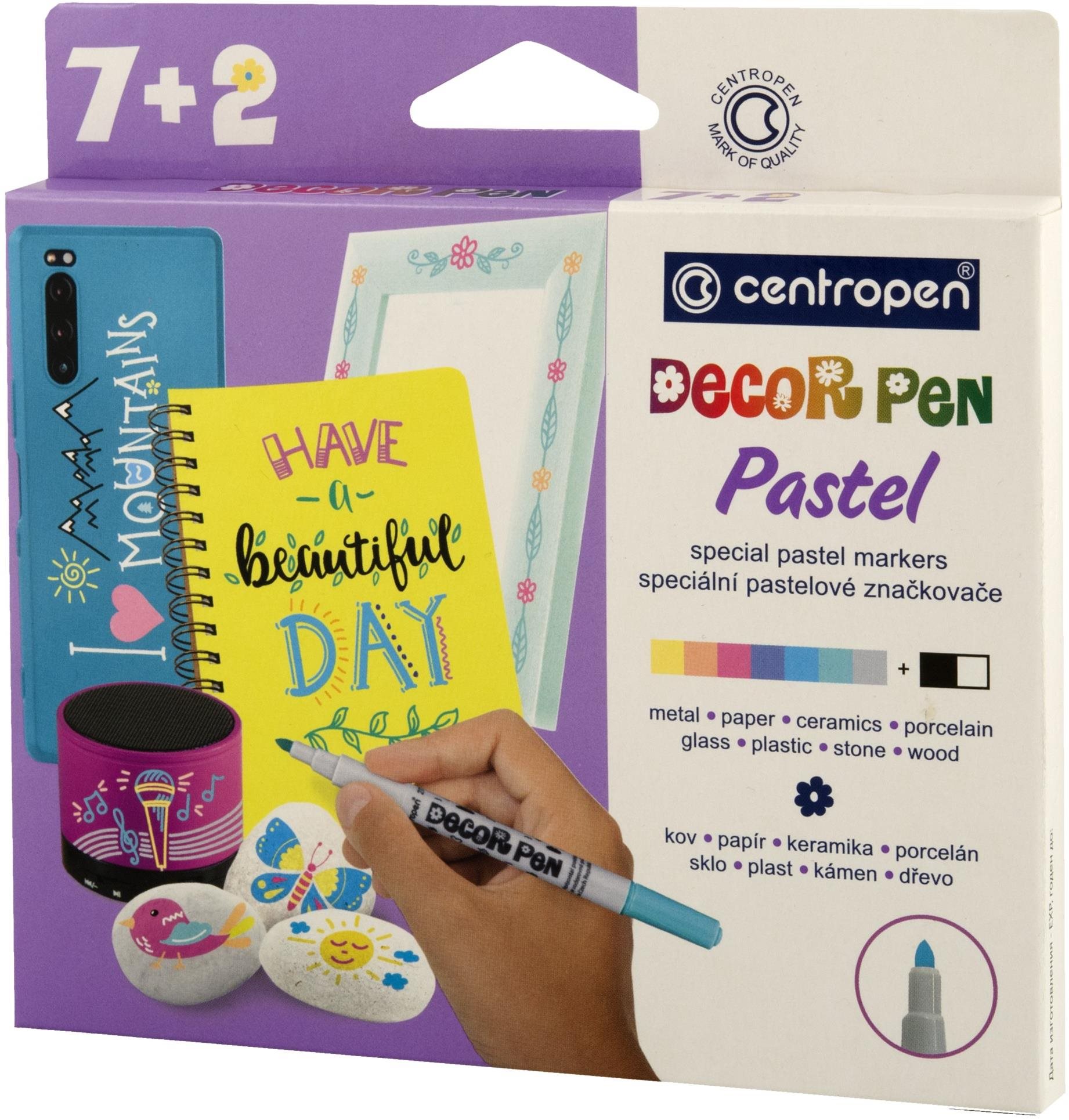 CENTROPEN Decor pen 2738 pastel 8 + 1 ks