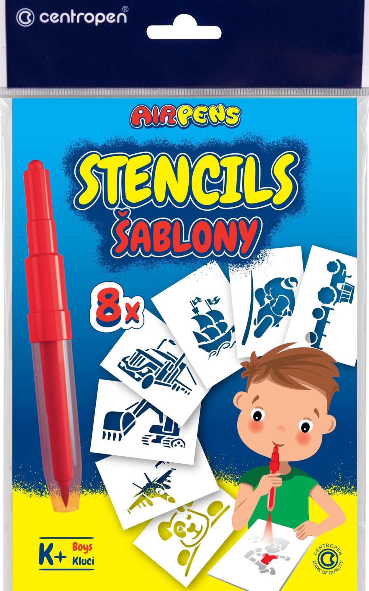 CENTROPEN šablóny k fúkacím fixkám 9996 K+ pre chlapcov