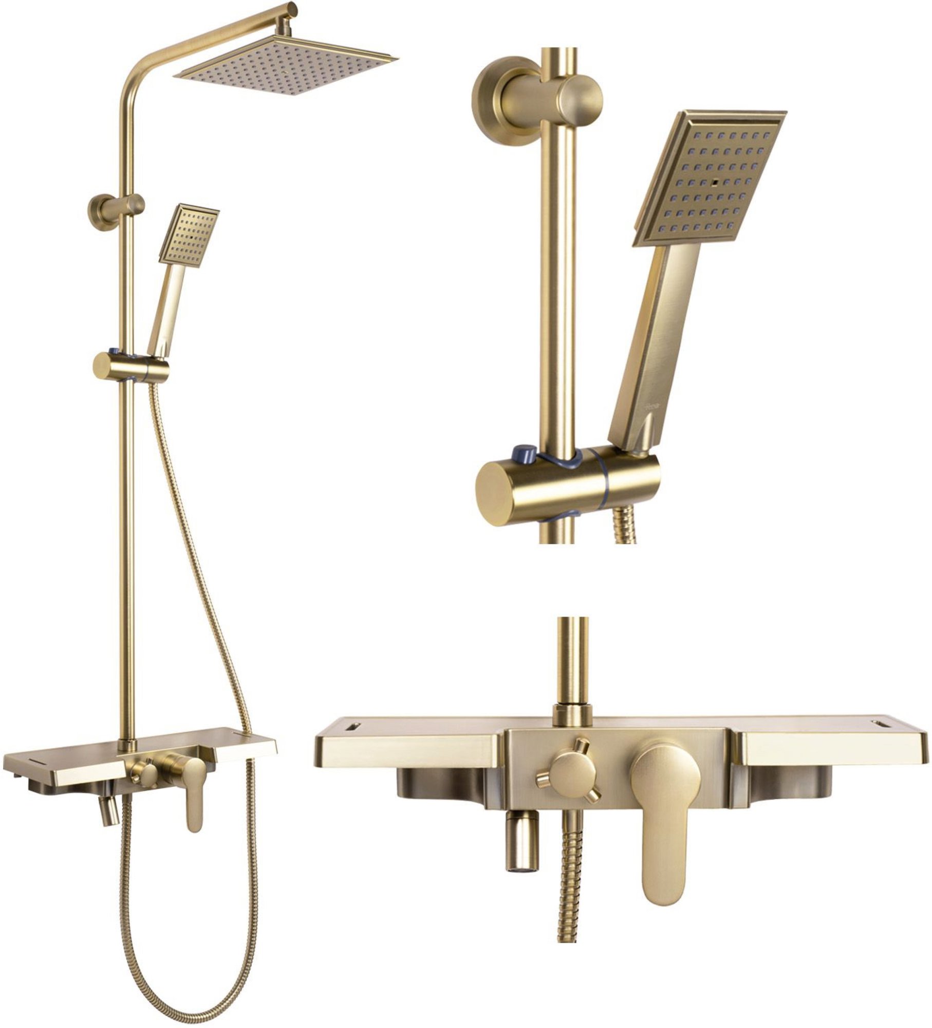 REA Bravo Sprchová súprava, brush gold (REA-P4121)