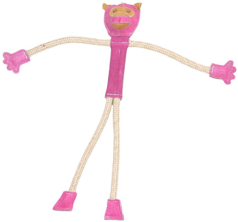 animALL Hračka Opica koža s povrazmi farebná 48 cm