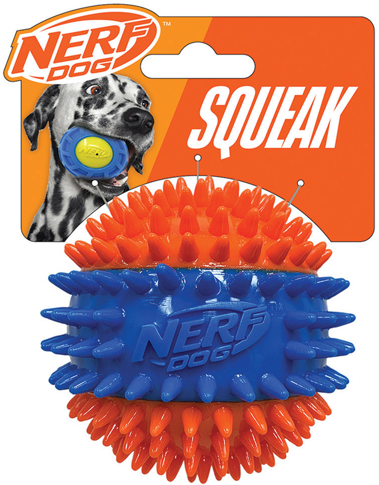 Nerf Dog Pískacia loptička s hrotmi 6,9 cm