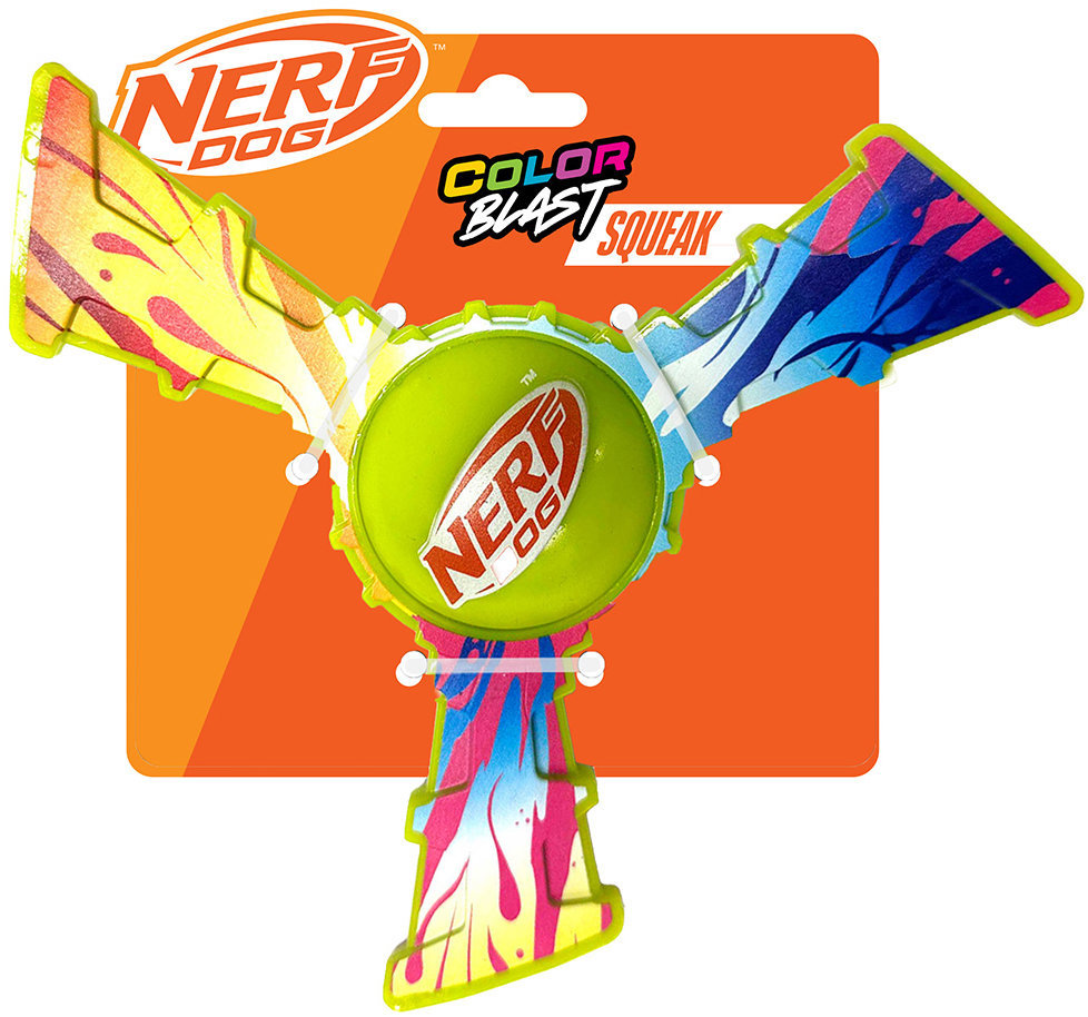 Nerf Dog Trojlietadlo s farebným úchopom 20 cm
