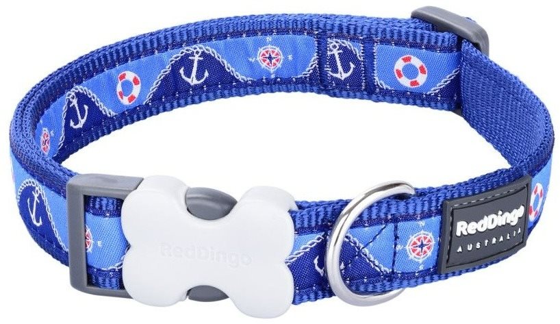 Red Dingo obojok Nautical Dark Blue 1,2 × 20 – 32 cm
