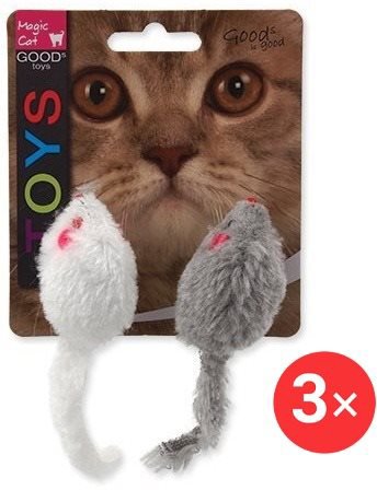 MAGIC CAT hračka myšky šuštiace s kocúrnikom 11 cm 3× 2 ks