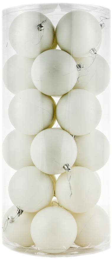 DECOLED Plastové gule, priem. 8 cm, biele, 24× matná