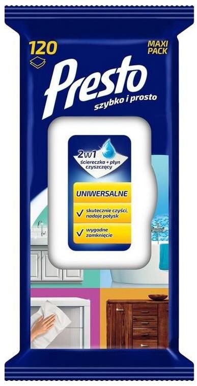 PRESTO vlhčené utierky univerzál 120 ks