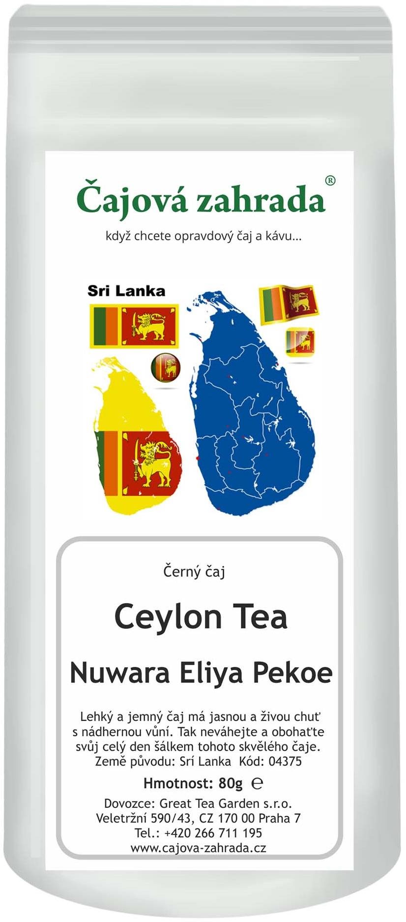 Čajová záhrada Ceylon Nuwara Eliya Pekoe 80 g – čierny čaj