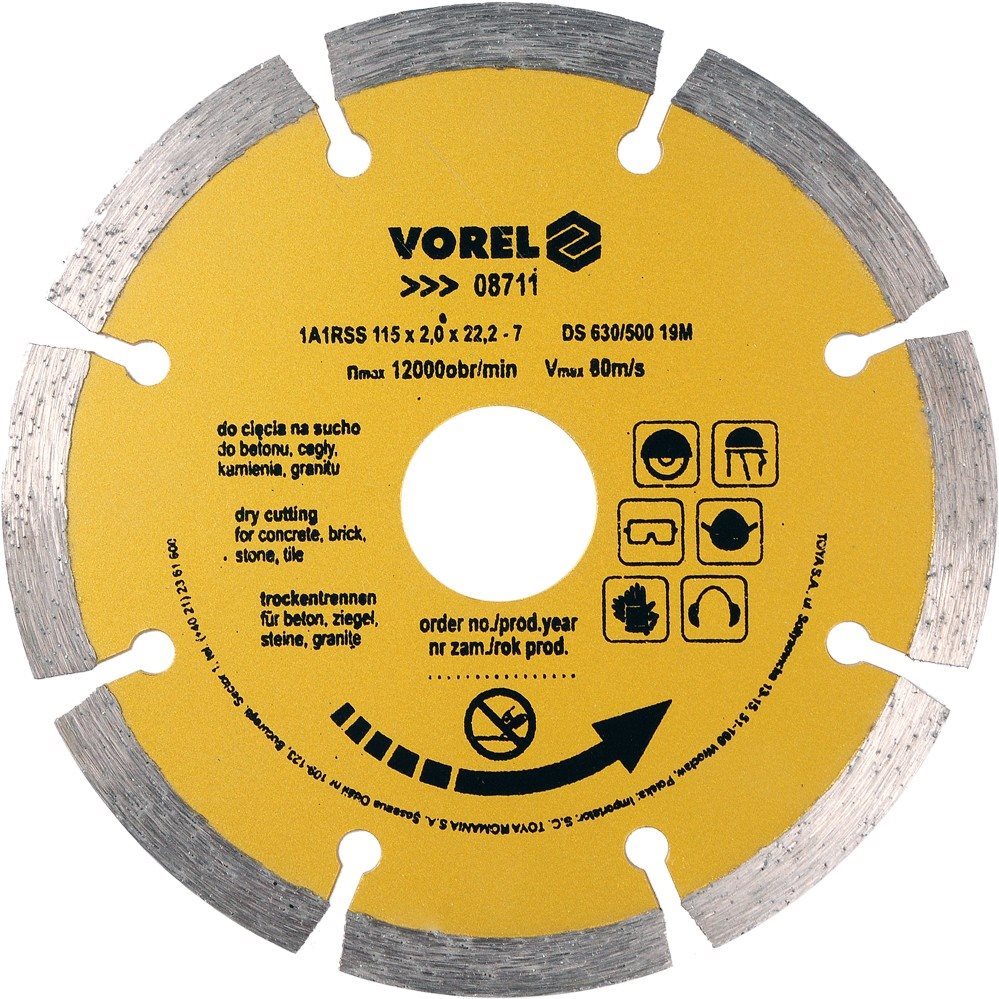 Vorel Kotúč diamantový 115 × 22,2 × 2,0 mm segmentový