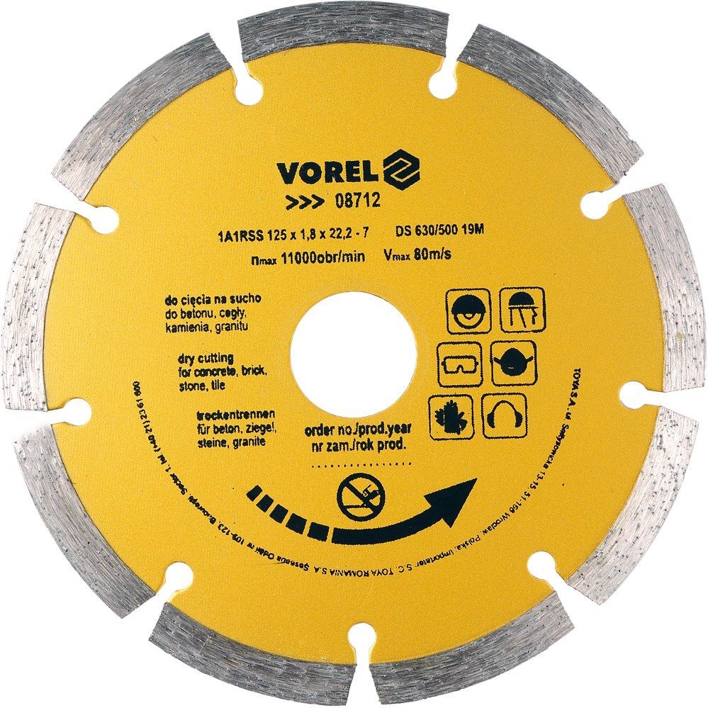 Vorel Kotúč diamantový 125 × 22,2 × 1,8 mm segmentový