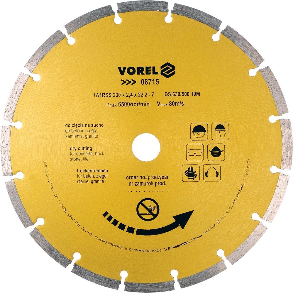 Vorel Kotúč diamantový 230 × 22,2 × 2,4 mm segmentový