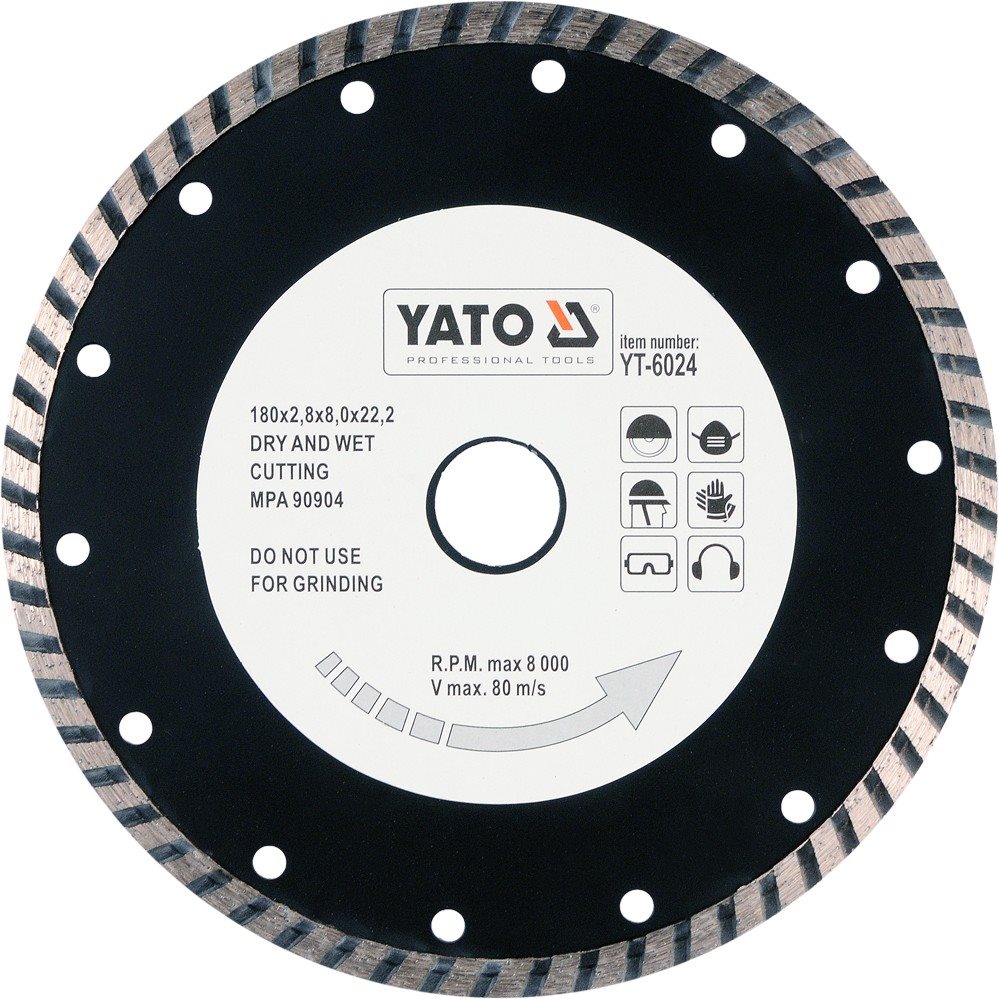 Yato Kotúč diamantový 180 × 22,2 × 2,8 mm turbo