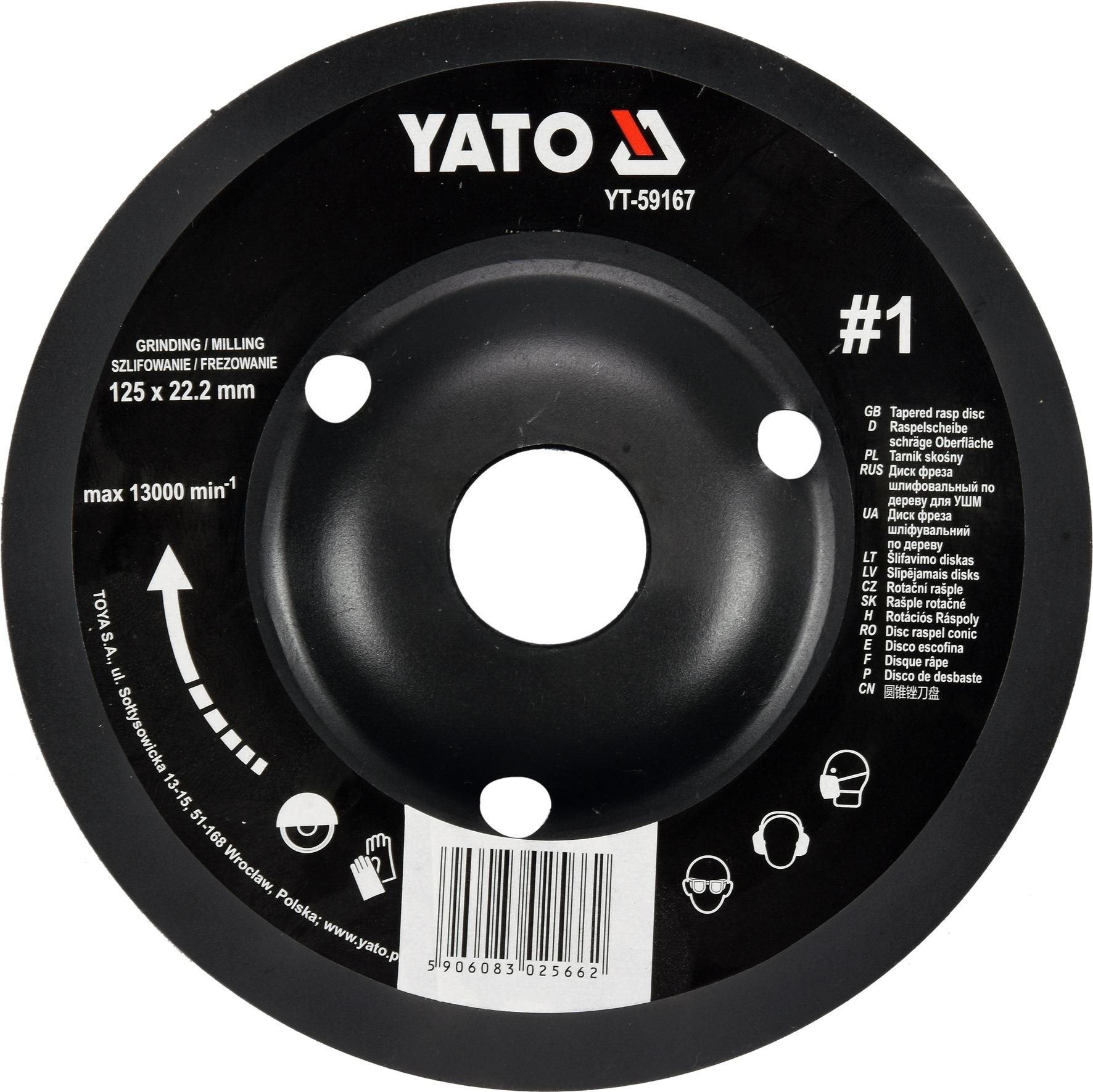 YATO Rotačná rašpľa uhlová hrubá 125 mm typ 1