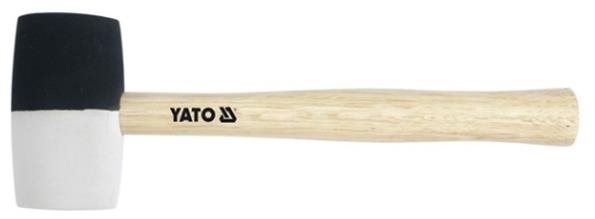 YATO Kladivo gumové, čierno-biele, drevená násada 340 g