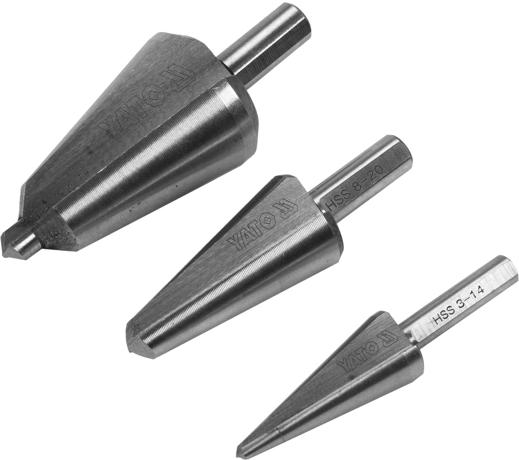 YATO Vrtáky do plechu kužeľové v sade 3 – 30 mm YT-44730