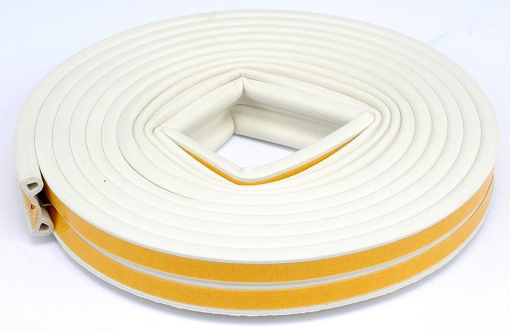 VOREL Tesnenie do okien a dverí samolepiace 9 × 5,5 mm TYP P biele 6 m
