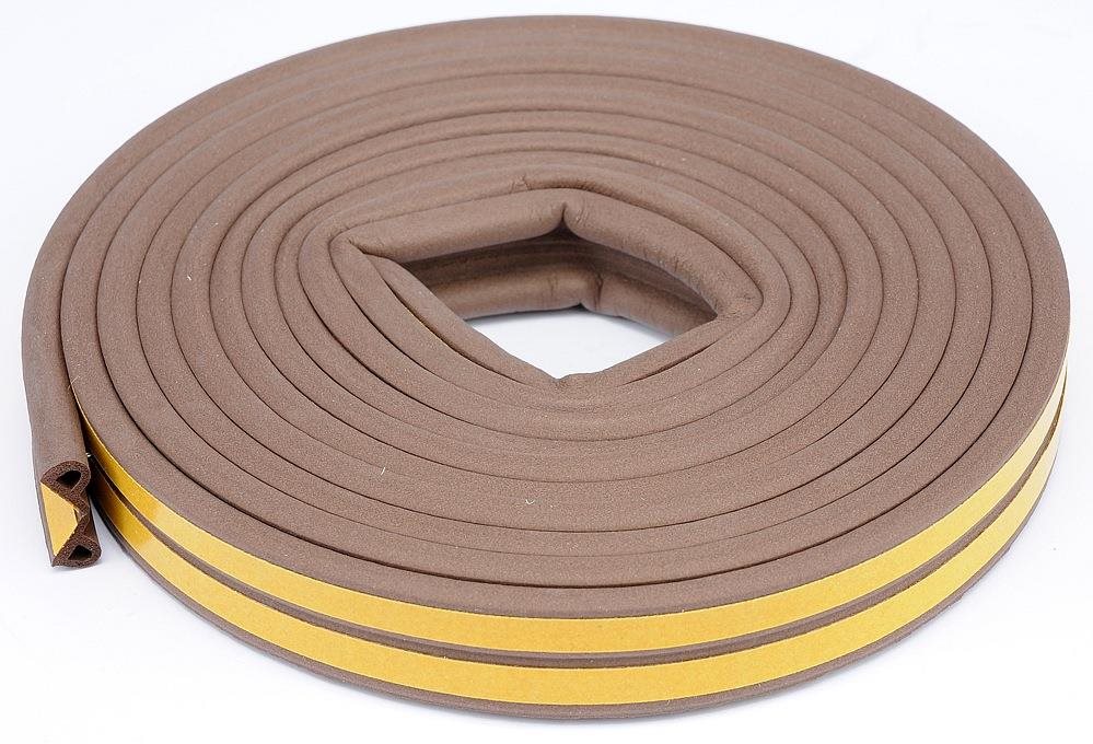 VOREL – Tesnenie na okná a dvere samolepiace, 9 × 5,5 mm, TYP P, hnedé, 6 m