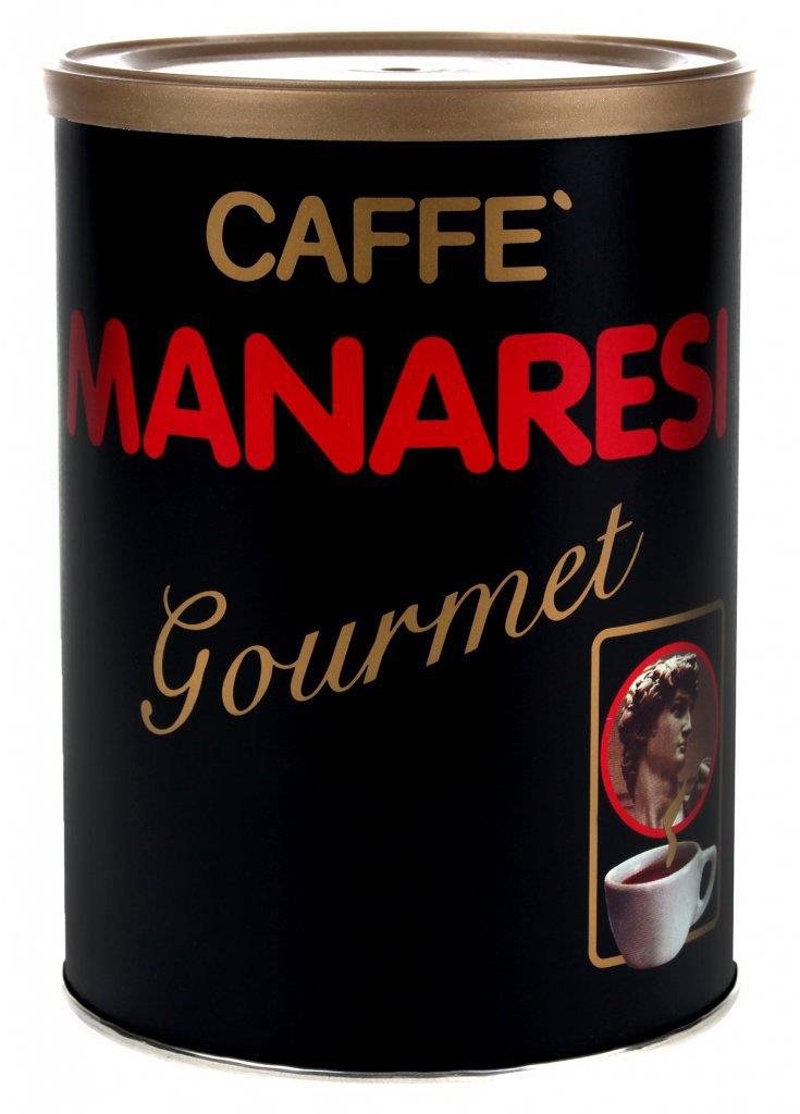 Manaresi Gourmet, mletá káva. Zmes vytvorená k 100. výročiu pražiarne.