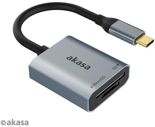AKASA SD a microSD USB C čítačka kariet/AK-CR-10BK