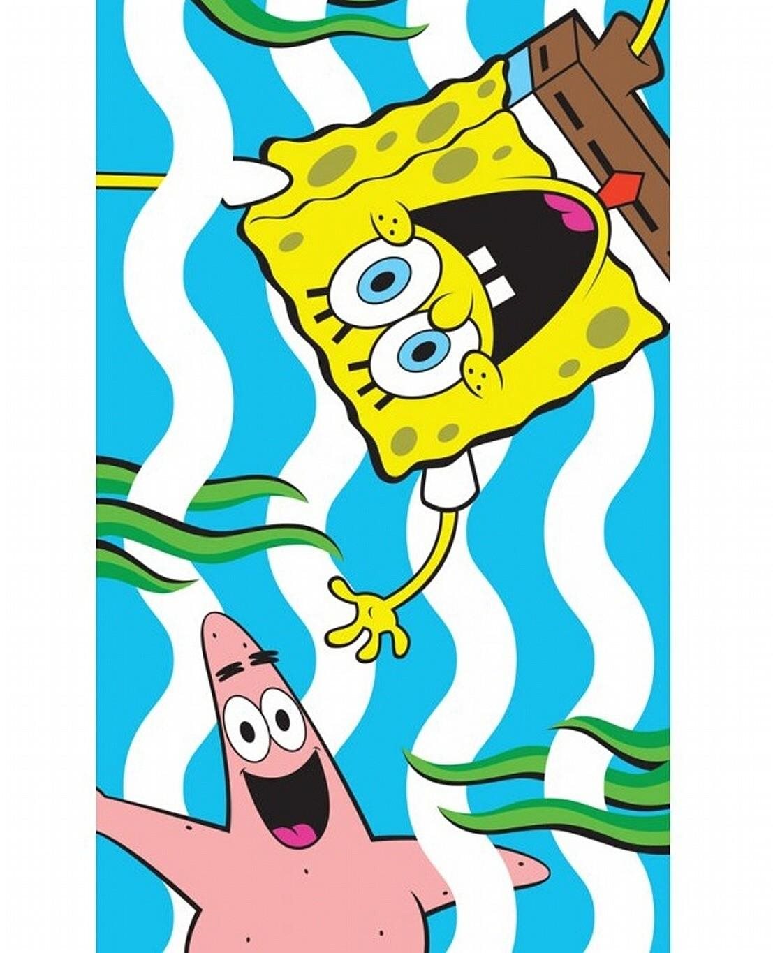 Carbotex Detský uterák SpongeBob Zábava v mori 30 × 50 cm