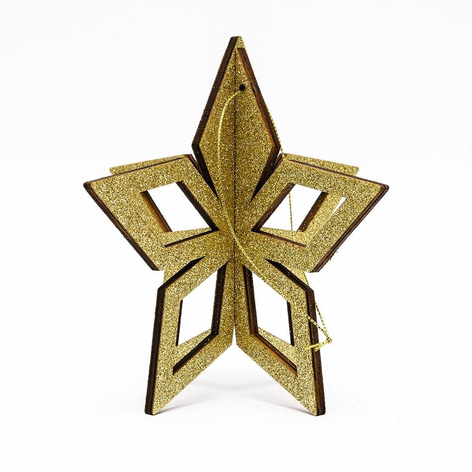 Decoled zlatá hviezda, 3D, 15 cm