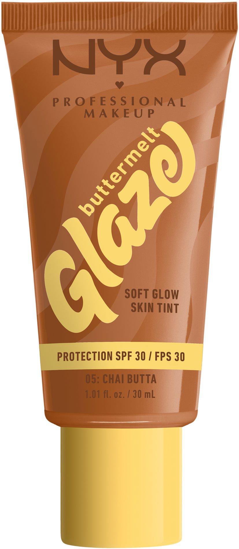 NYX PROFESSIONAL MAKEUP Buttermelt Glaze Soft Glow Skin Tint + SPF30, Chai Butta