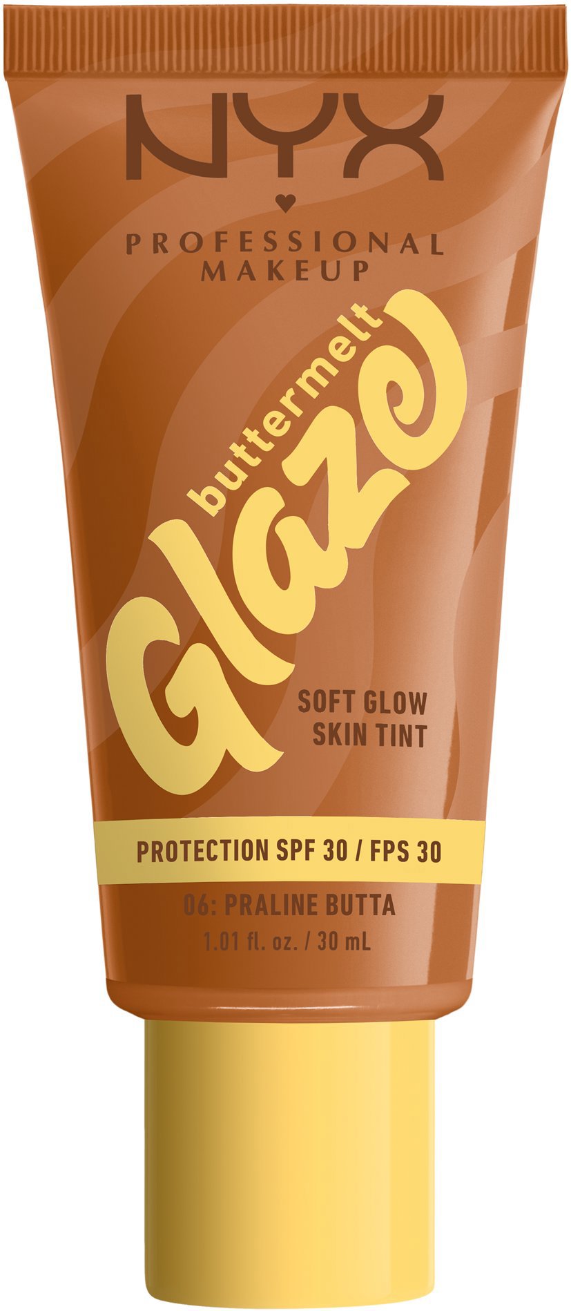 NYX PROFESSIONAL MAKEUP Buttermelt Glazia Soft Glow Skin Tint + SPF30, Praline Butta