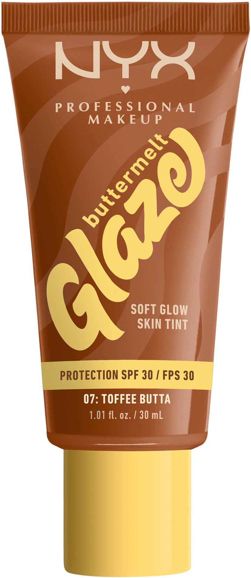NYX PROFESSIONAL MAKEUP Buttermelt Glaze Soft Glow Skin Tint + SPF30, Toffee Butta