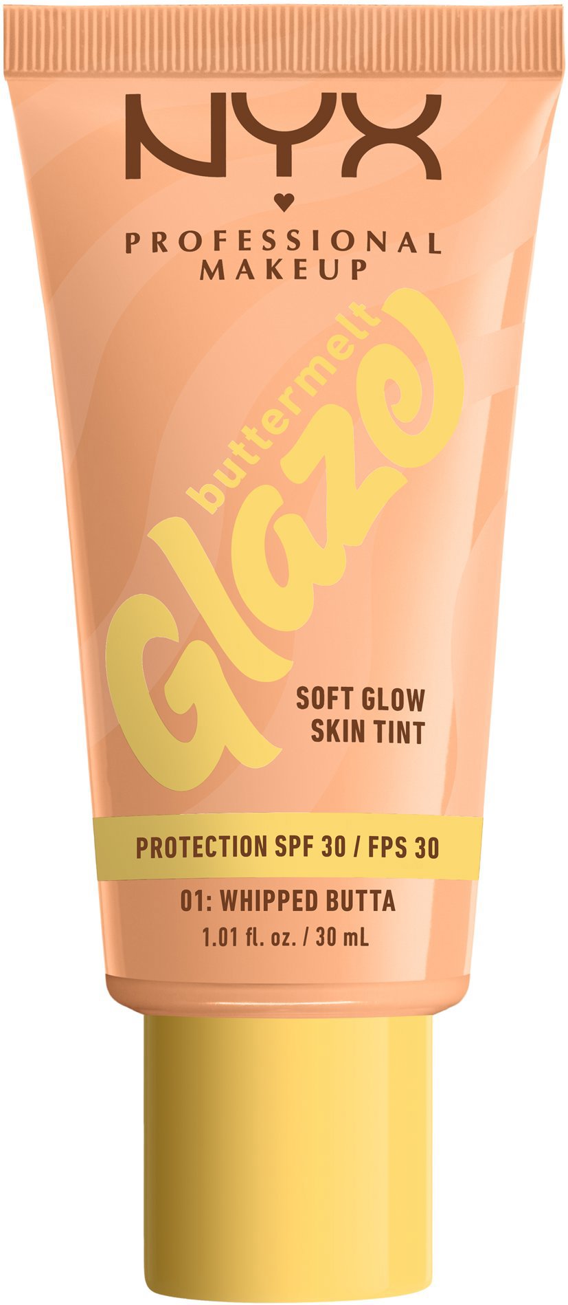 NYX PROFESSIONAL MAKEUP Buttermelt Glaze Soft Glow Skin Tint + SPF30, Whipped Butta