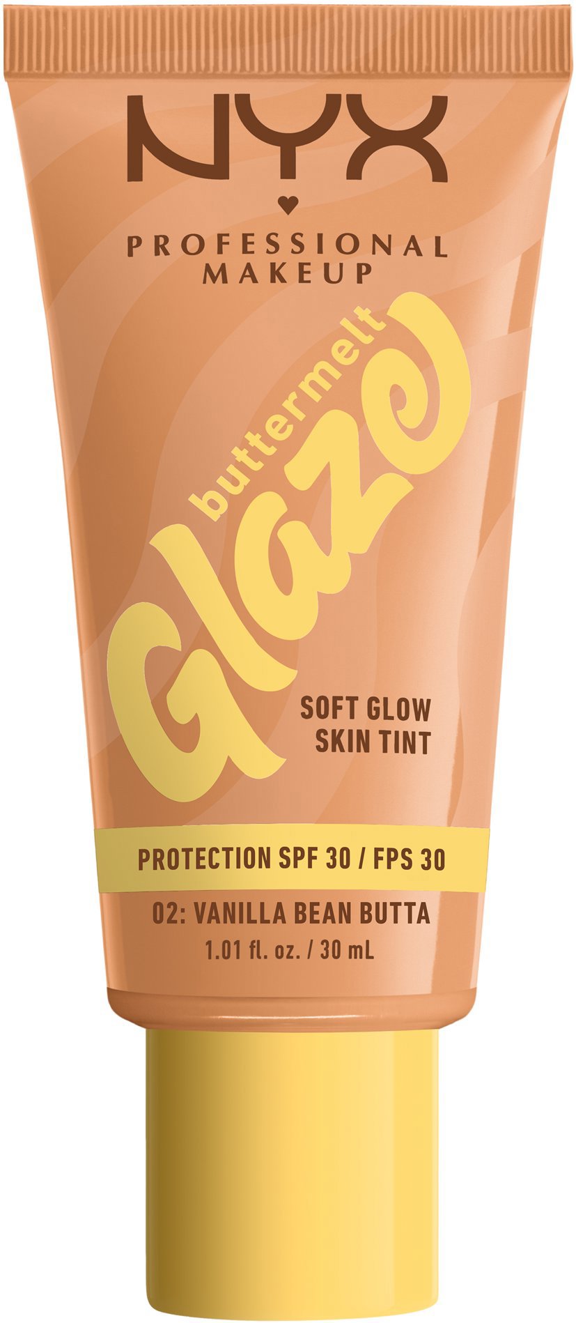 NYX PROFESSIONAL MAKEUP Buttermelt Glazia Soft Glow Skin Tint + SPF30, Vanilla Bean Butta