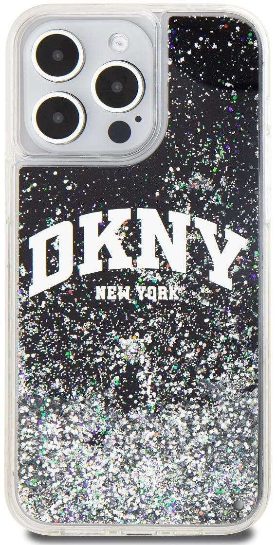 DKNY Liquid Glitter Arch Logo Zadný Kryt na iPhone 13 Pro Max Black