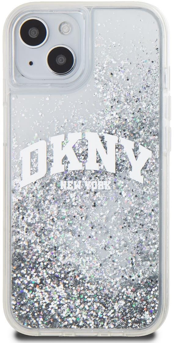 DKNY Liquid Glitter Arch Logo Zadný Kryt na iPhone 14 Transparent