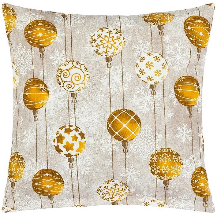BELLATEX VIANOCE vankúšik 40 × 40 cm 55/127 vianočné gule zlaté