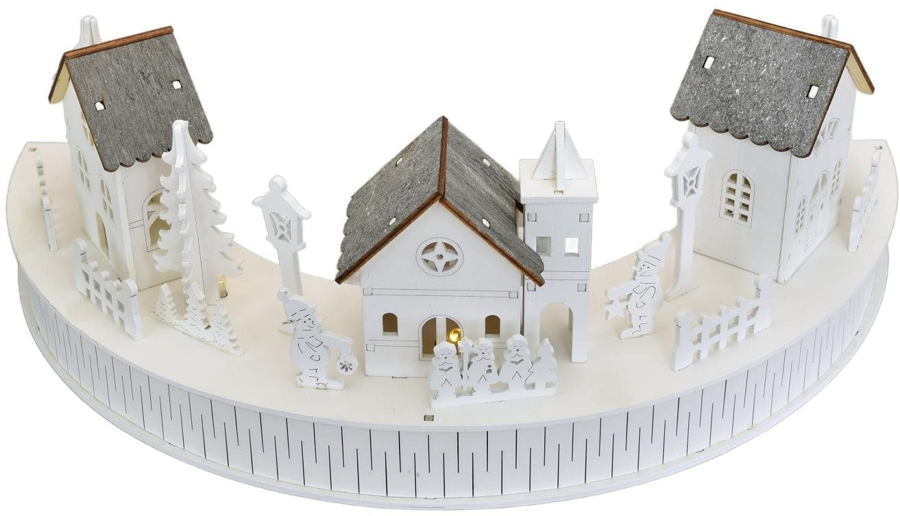 DOMMIO Dedinka s domčekmi LED, 2× AA, 14 × 40 cm